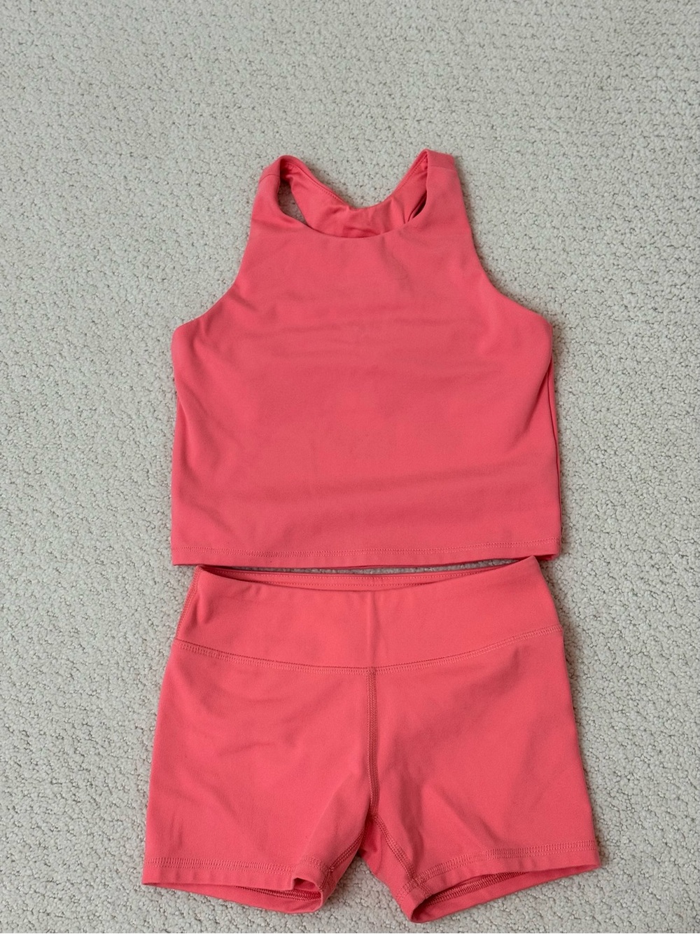 DSG Coral Pink Active Crop Tank & Bike Shorts